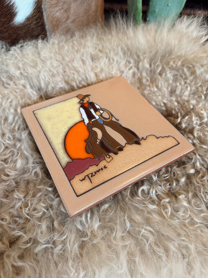 Vintage Texas Cowboy Trivet