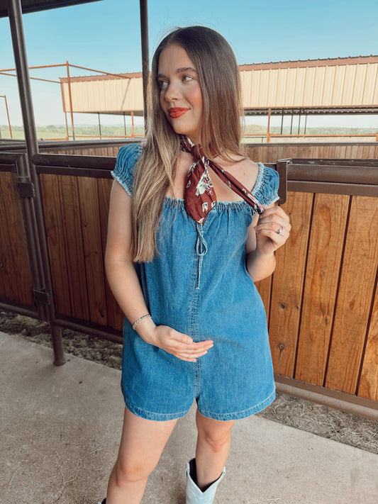The Dover Denim Romper
