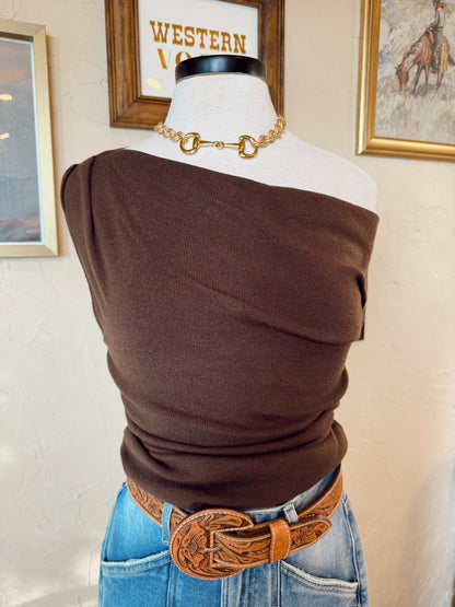 The Athens Top in Brown