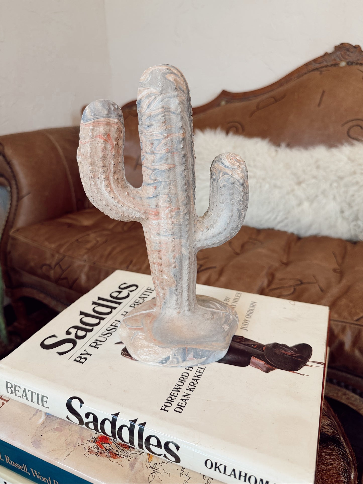 Vintage Cactus Comanche Pottery