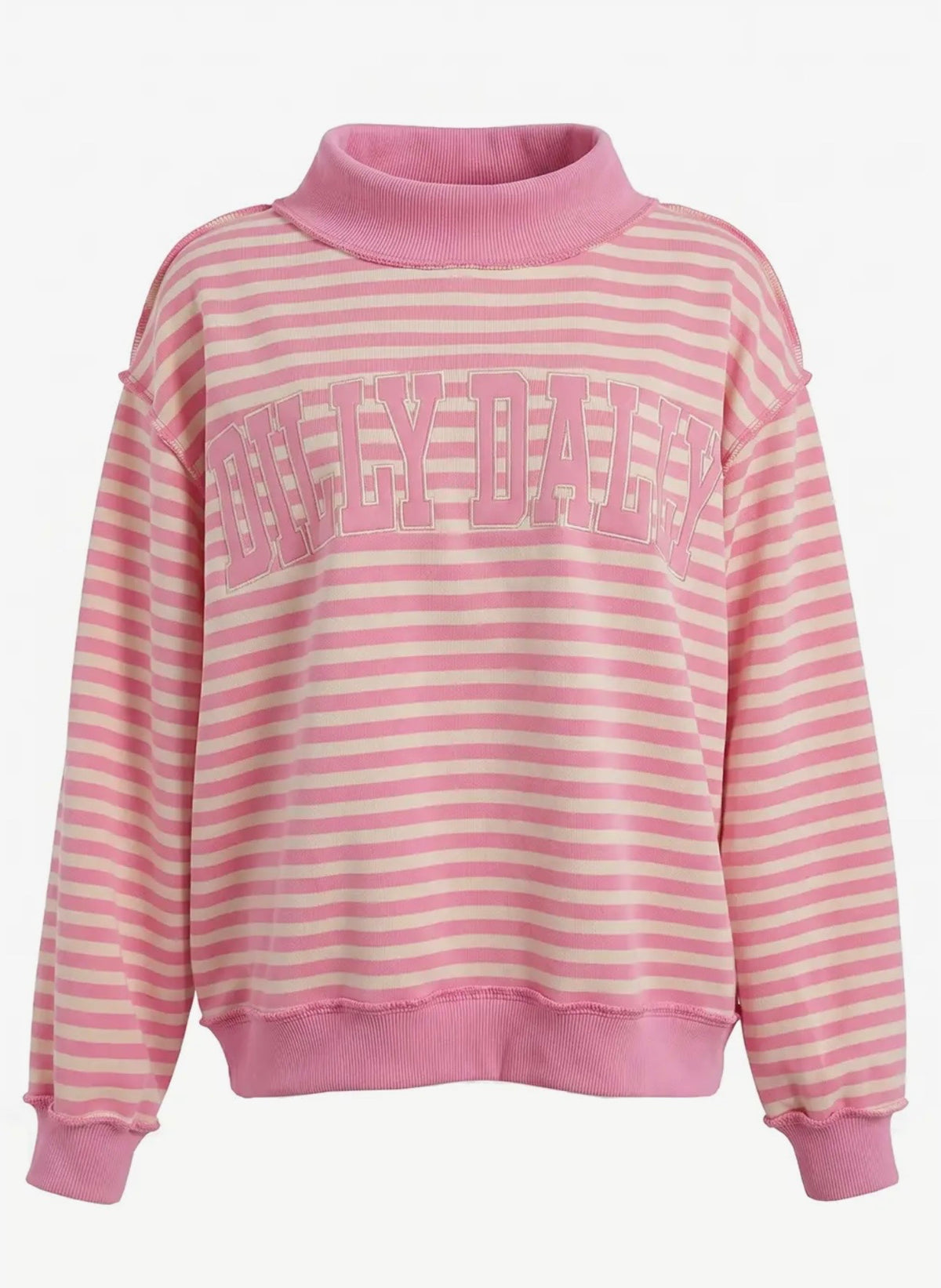 The Dillydally Mock Neck Striped Sweatshirt