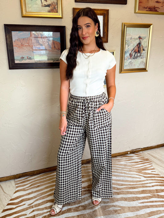 The Gingham Pants in Black