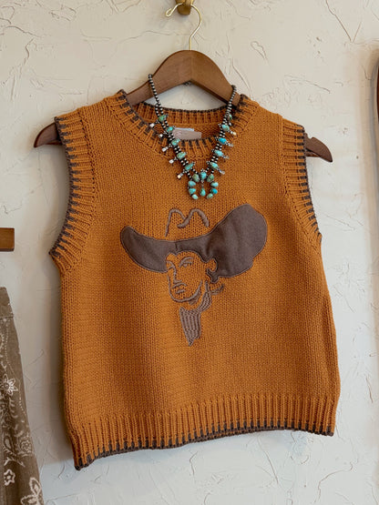 The Embroidered Big Hat Cowboy Sweater Vest