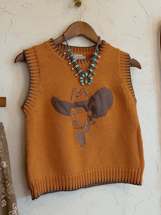 The Embroidered Big Hat Cowboy Sweater Vest