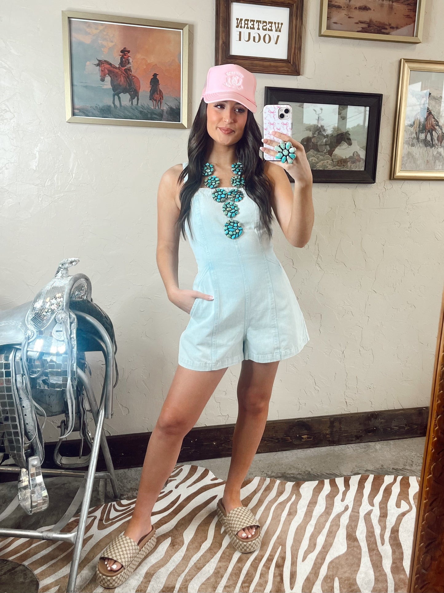 The Devyn Denim Romper