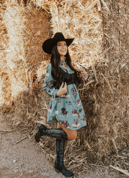 The Tasha Polizzi Faded Blue Four Corners Tunic