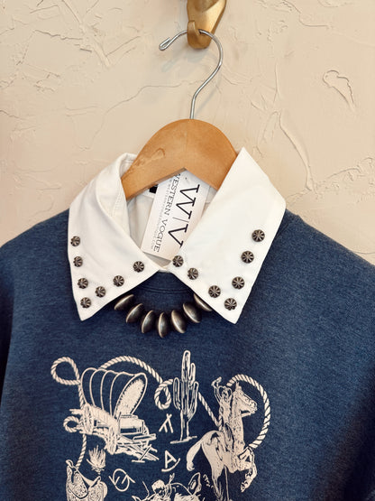 The White Studded Faux Collar