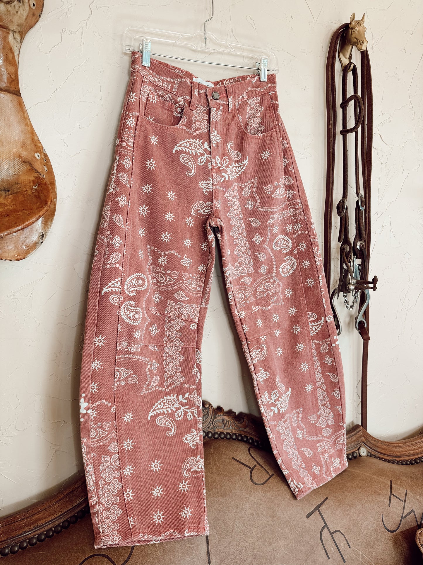 The Parker Paisley Barrel Jeans