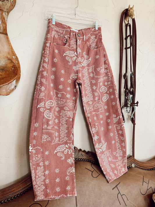 The Parker Paisley Barrel Jeans PREORDER