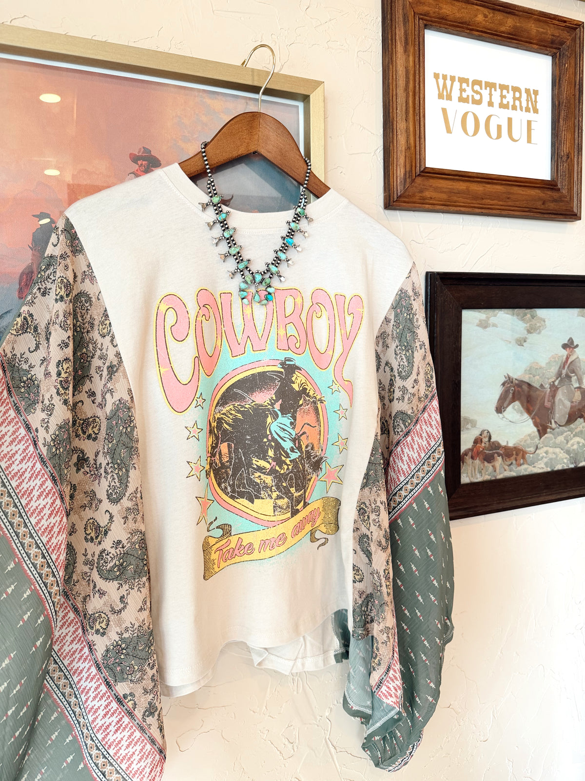 The Cowboy Take Me Away Printed Top