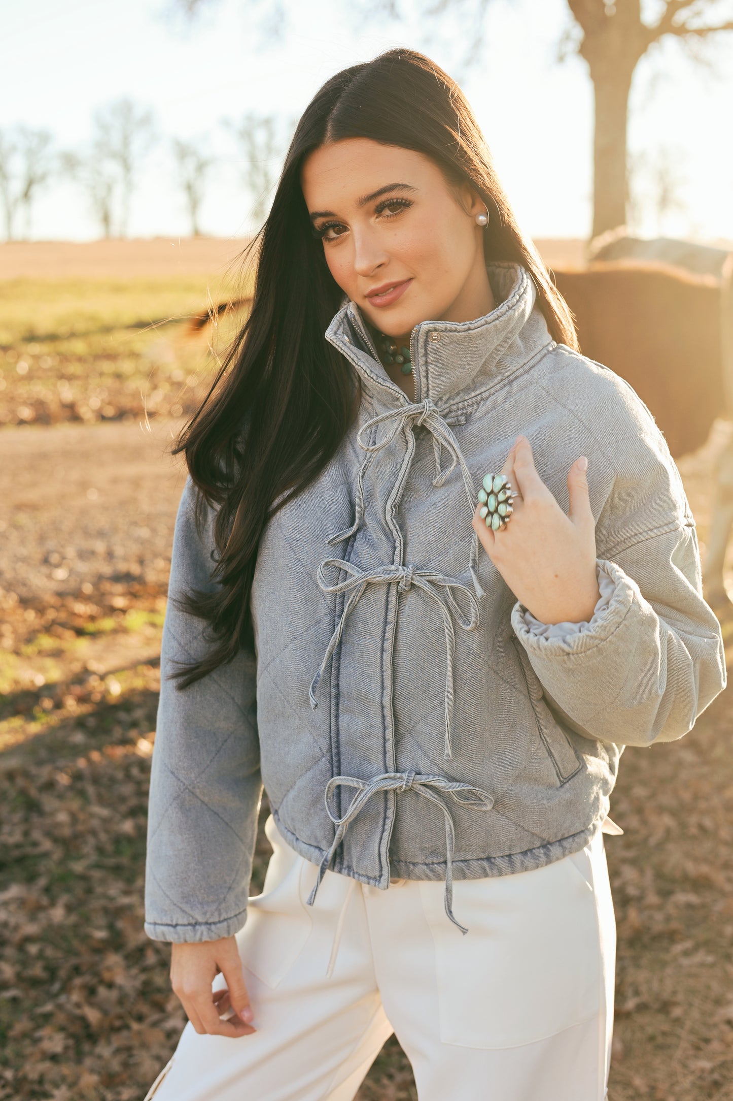 The Delray Quilted Denim Jacket