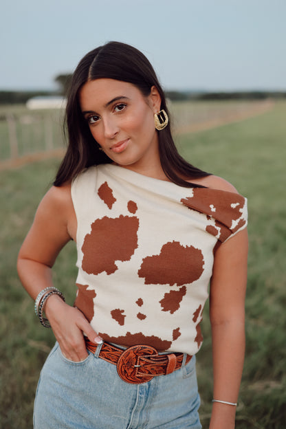 The Athens Top in Animal Print