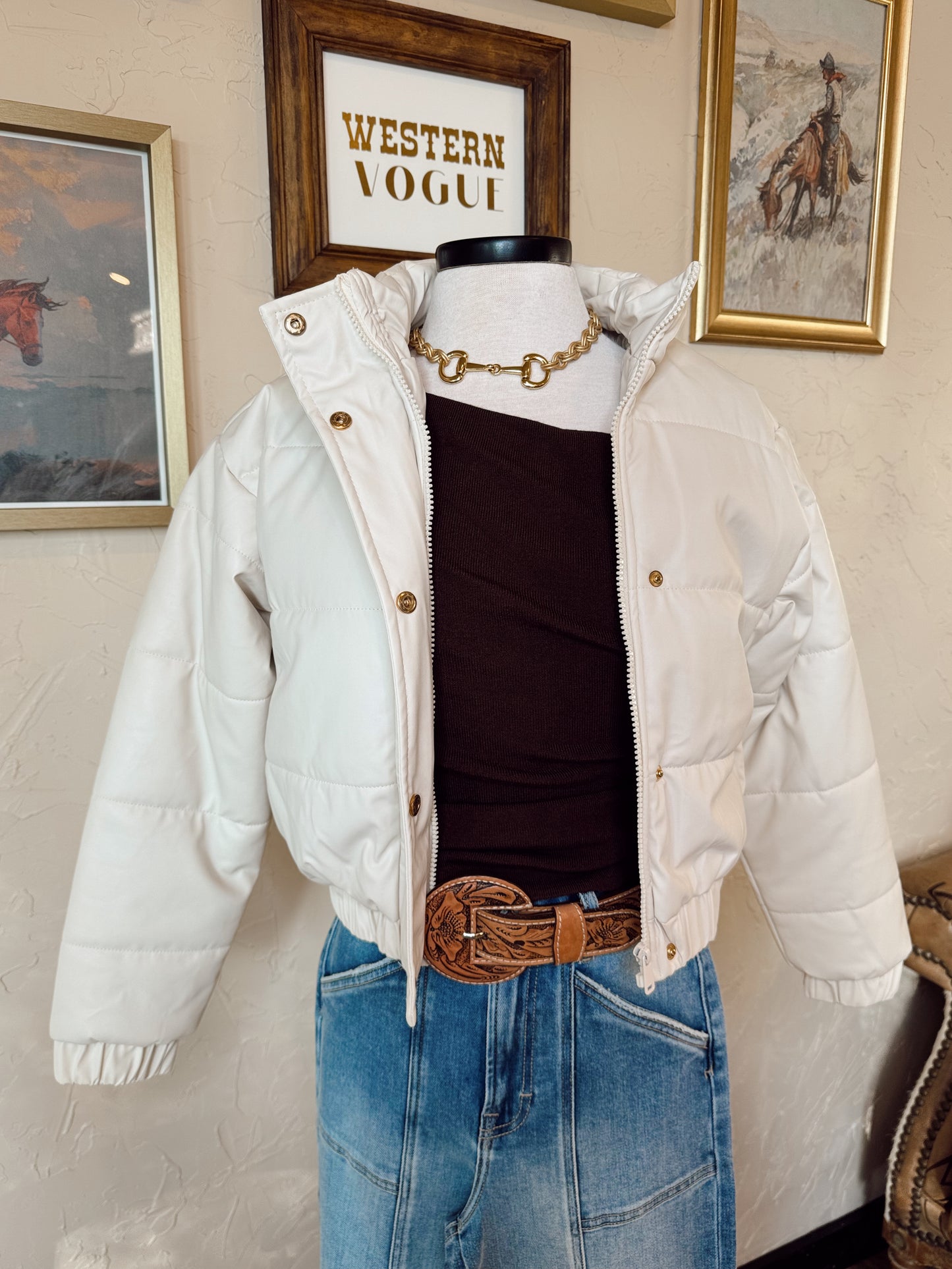 The Phoenix Puffer Jacket in Cream