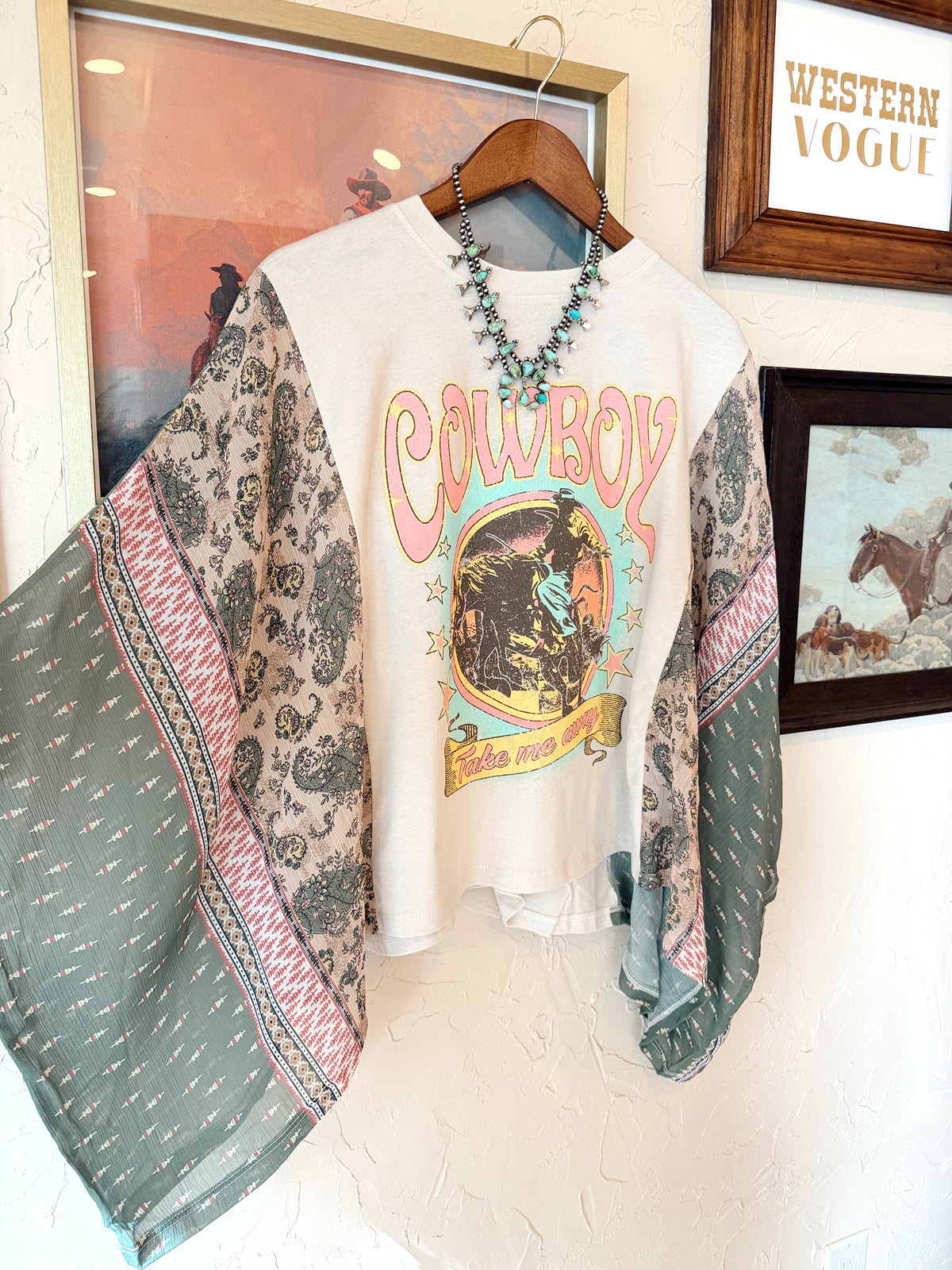 The Cowboy Take Me Away Printed Top