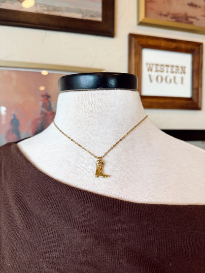 The Gold Cowboy Boot Necklace