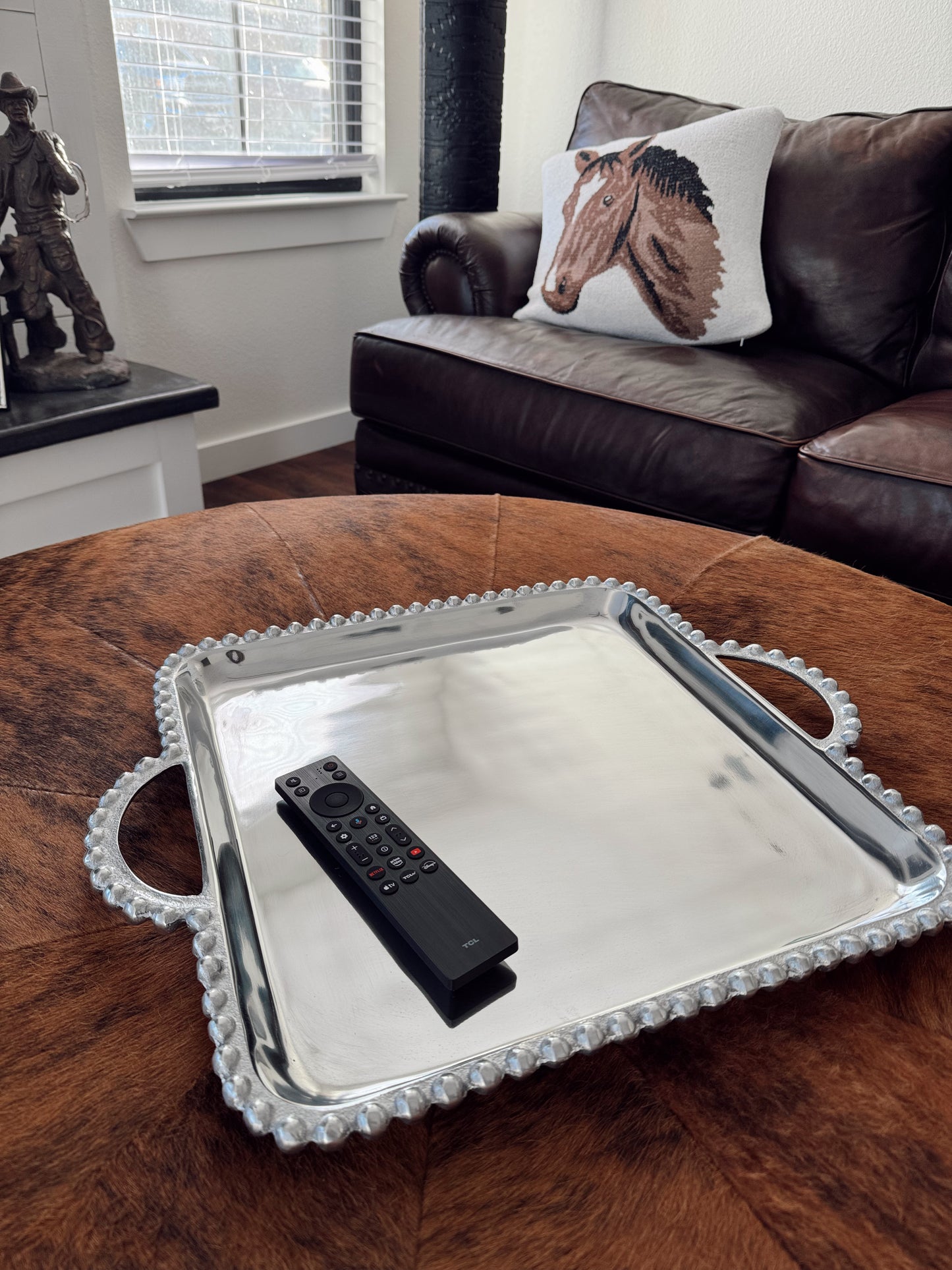 The Square Beaded Handle Tray