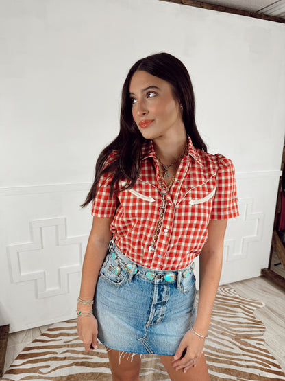 The Gingham Top in Red-BEST SELLER