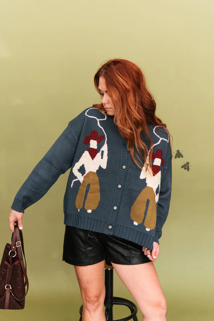 The Lasso Legend Cardigan in Navy