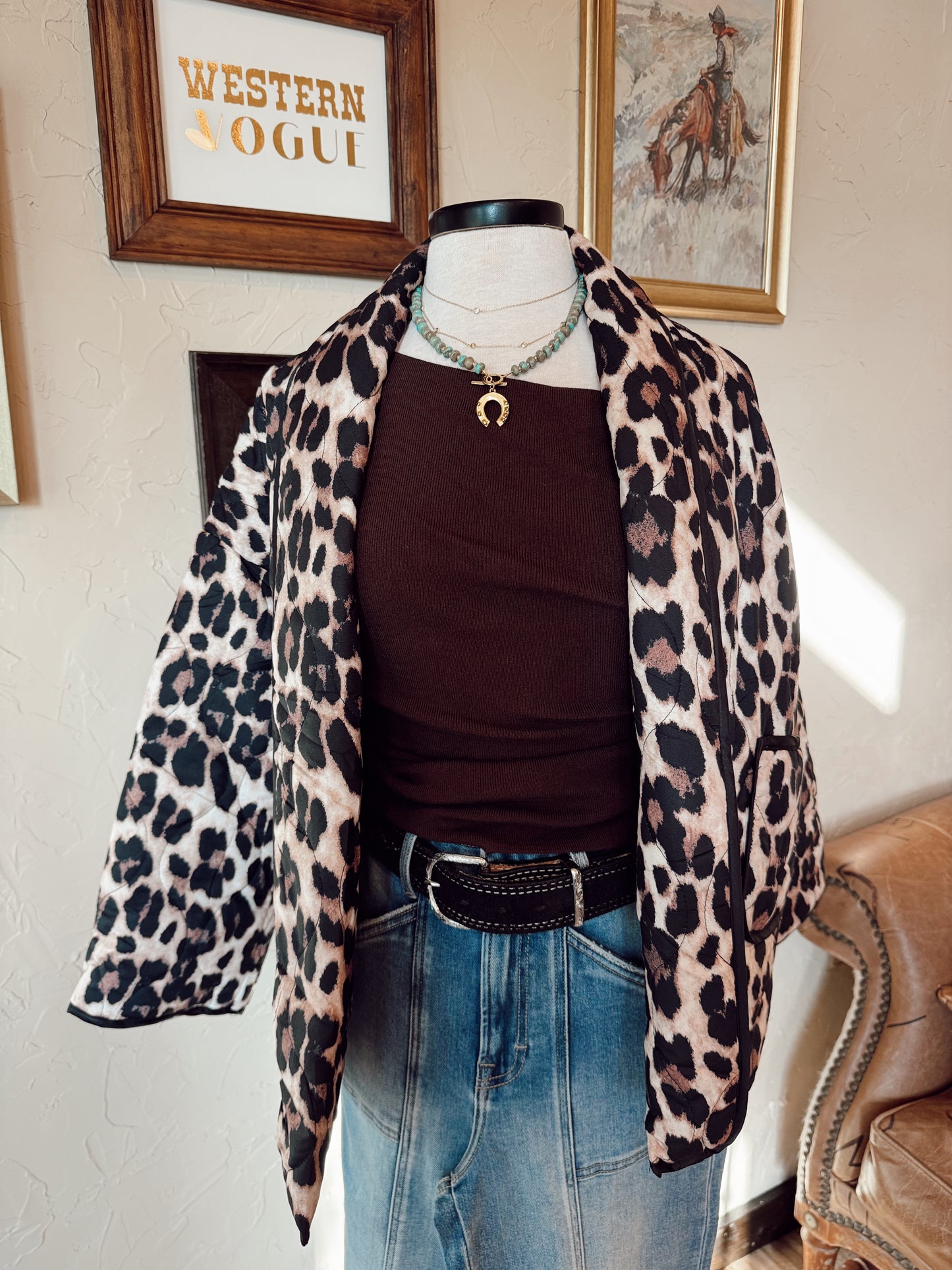 The Leopard Print Quilted Jacket
