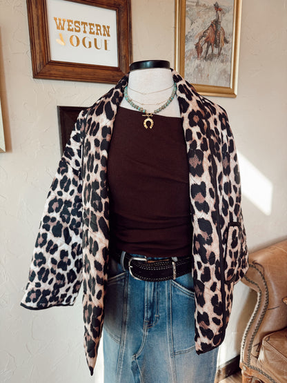 The Leopard Print Quilted Jacket