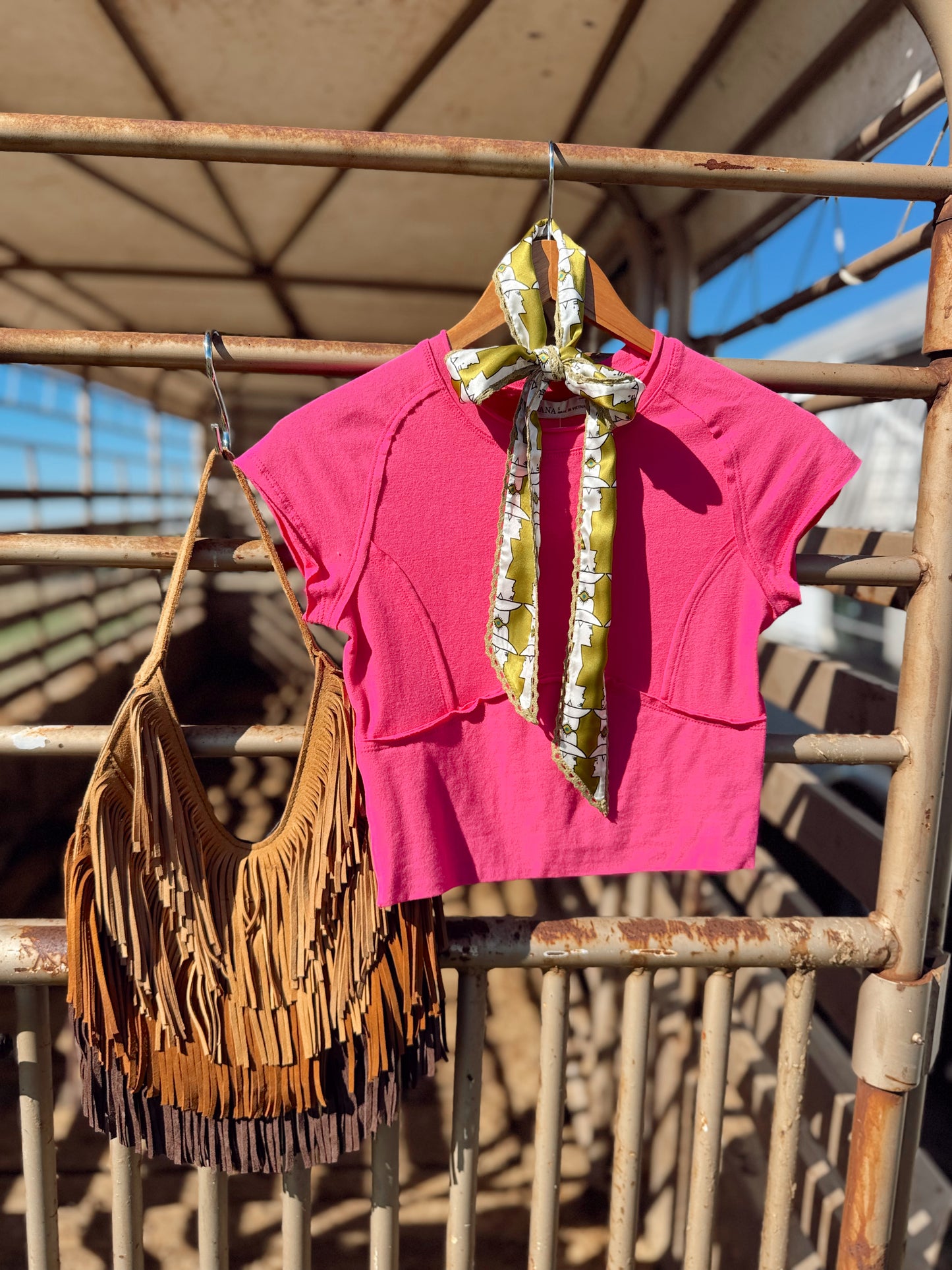 The Finley Top in Hot Pink