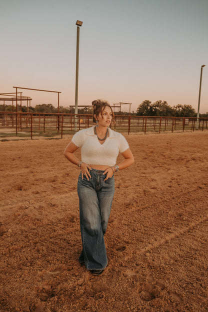 The Bray Top in Ivory