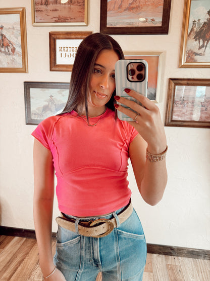 The Finley Top in Hot Pink