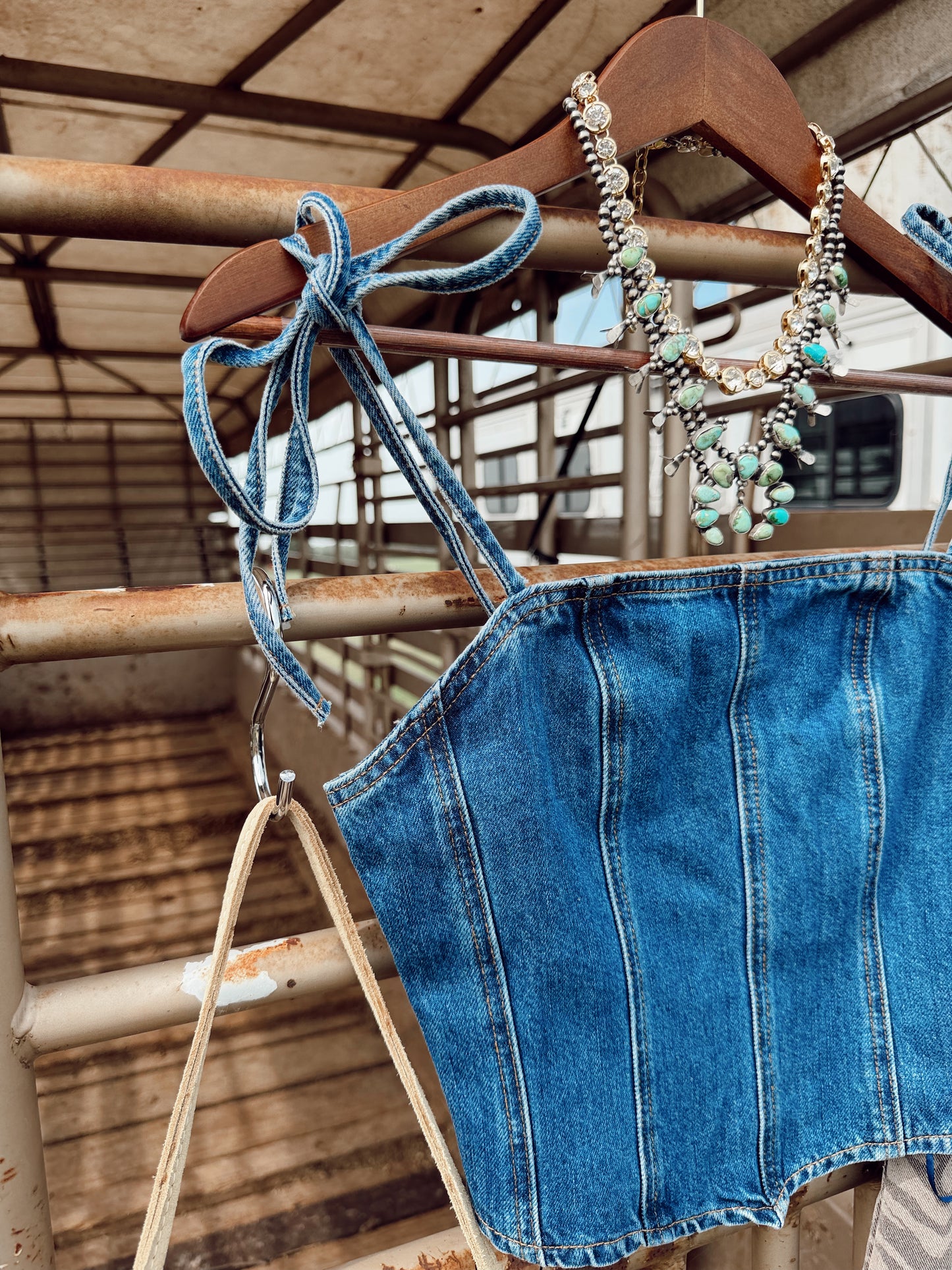The Dumas Denim Corset Top