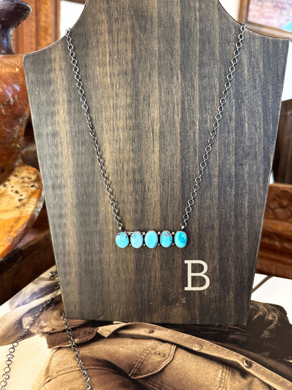 The Golden Turquoise Bar Necklace