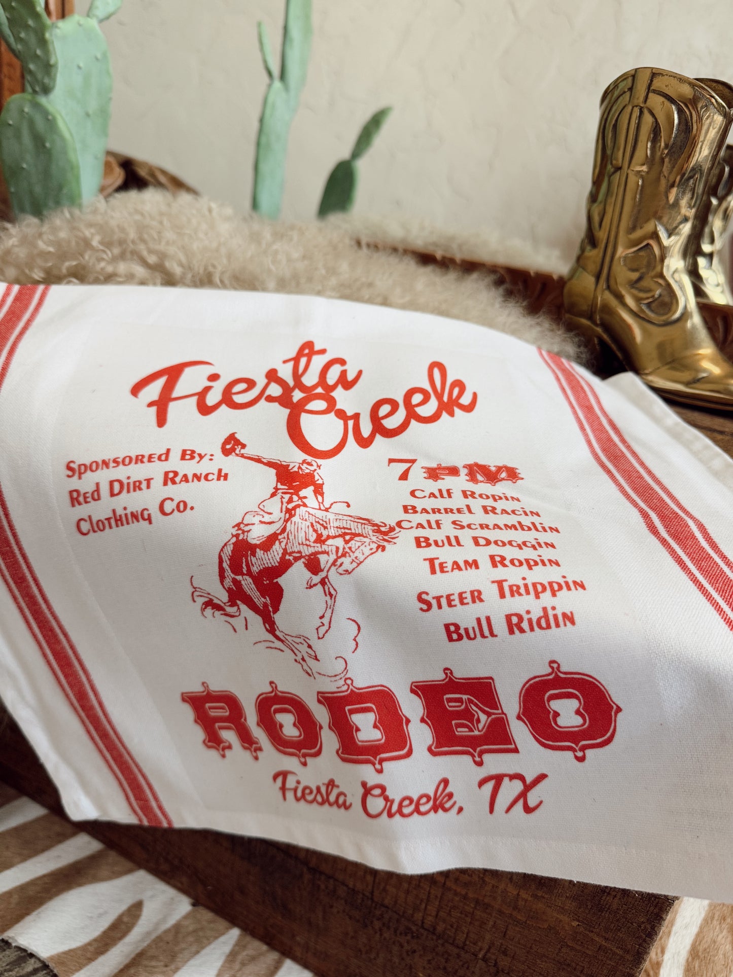 The Fiesta Creek Rodeo Kitchen Towel