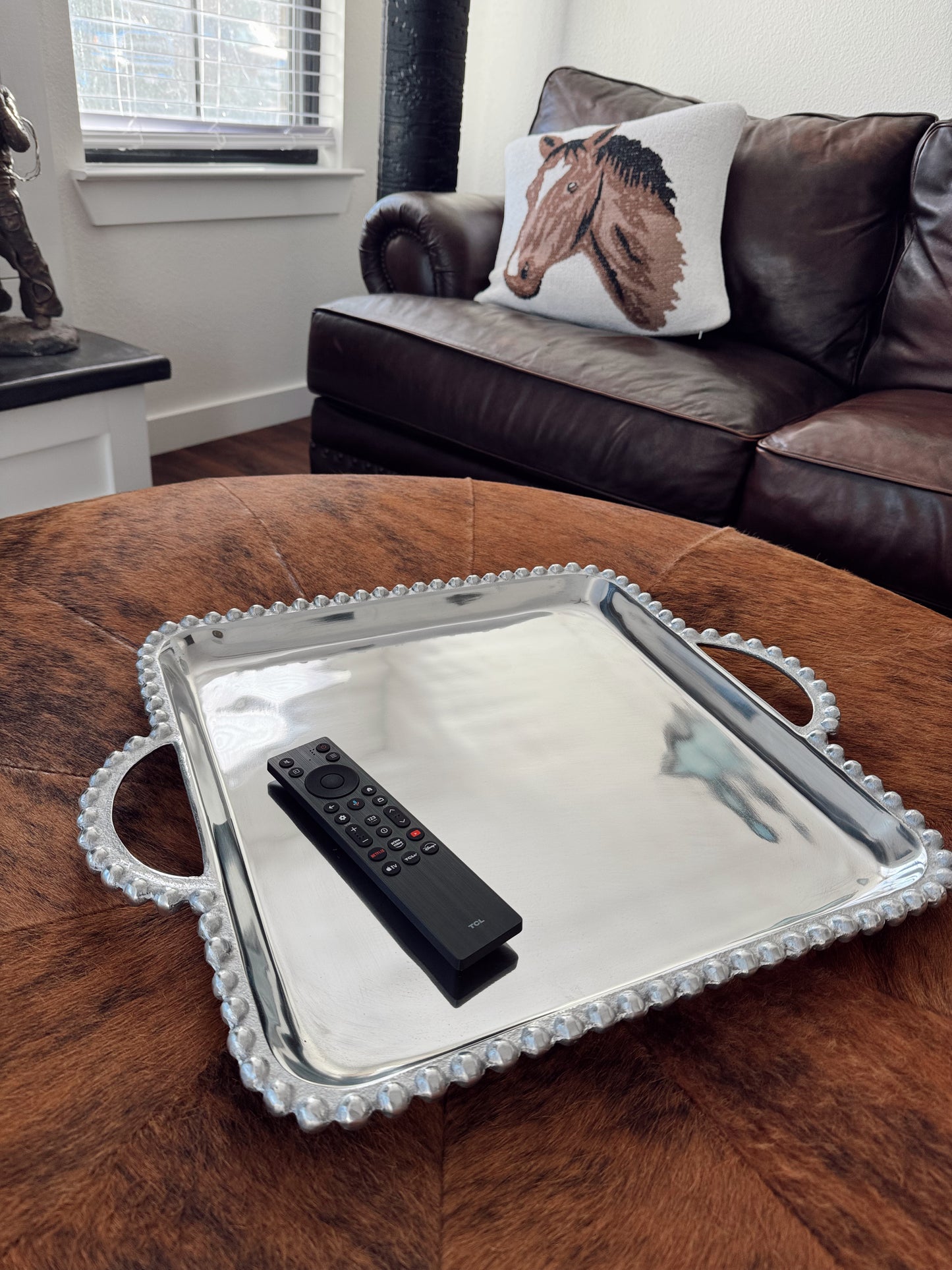 The Square Beaded Handle Tray