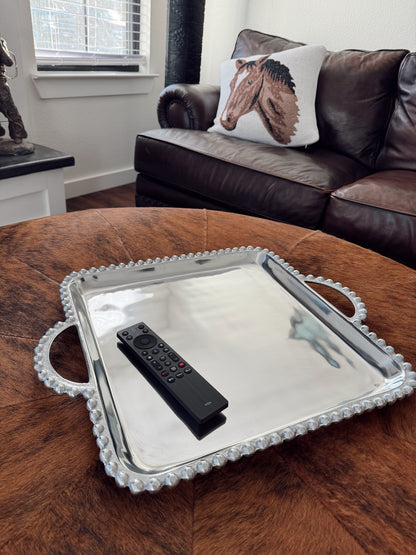 The Square Beaded Handle Tray