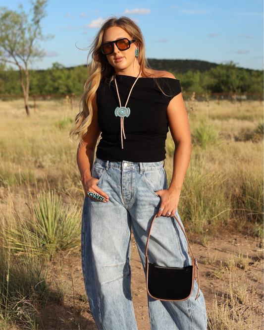The Athens Top in Black