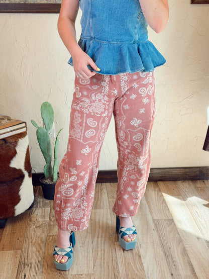 The Parker Paisley Barrel Jeans