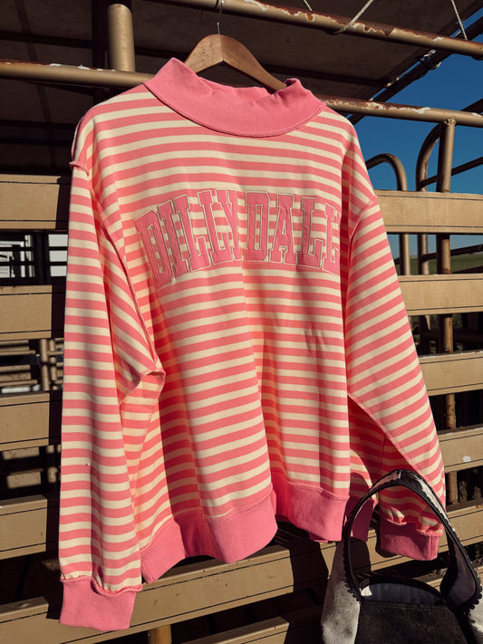The Dillydally Mock Neck Striped Sweatshirt