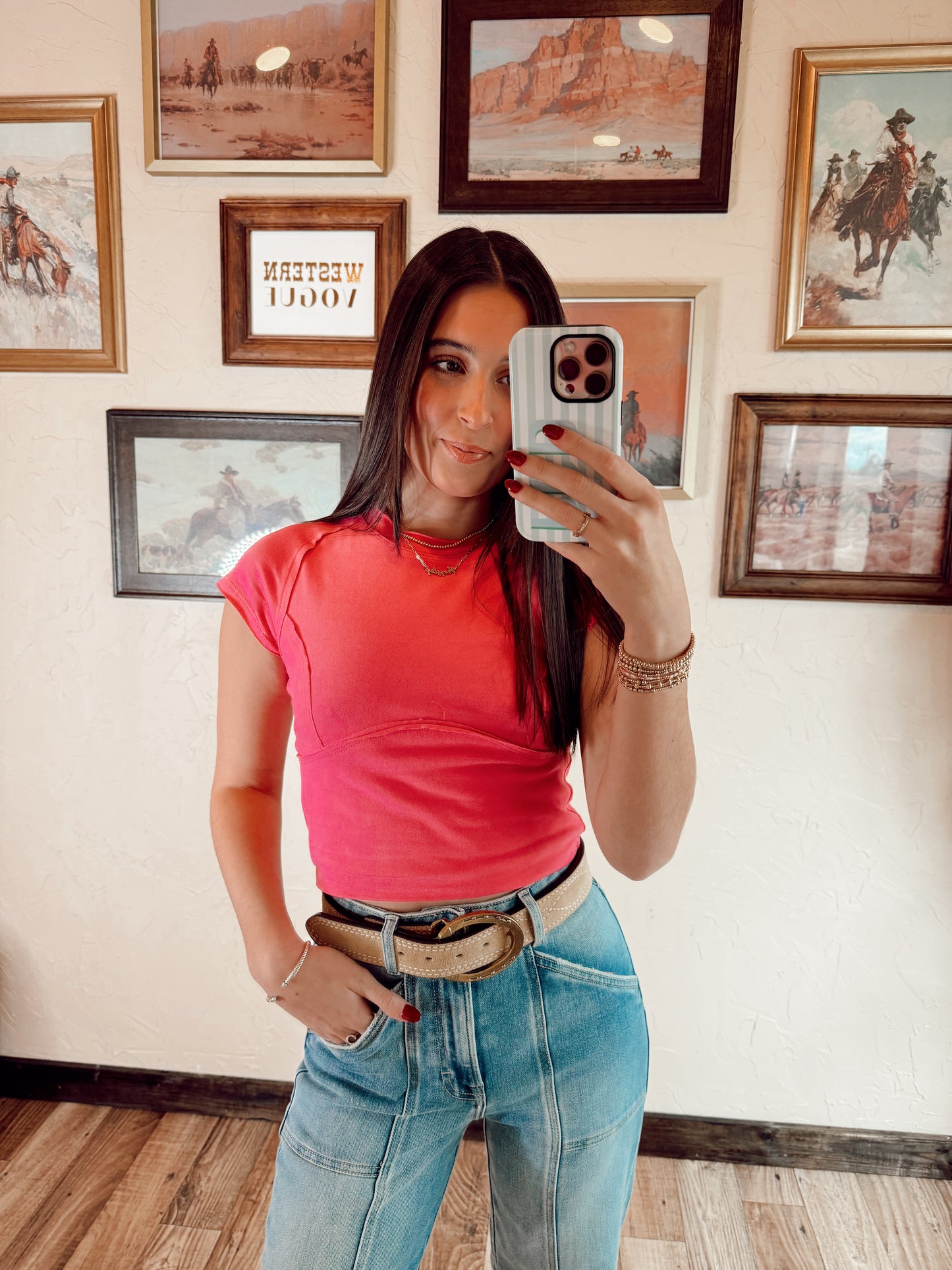 The Finley Top in Hot Pink