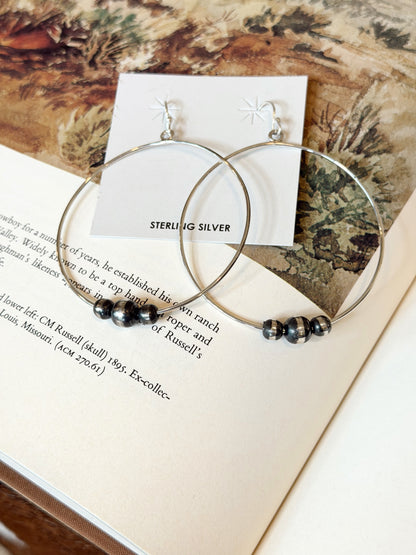 The Trio Pearl Hoops