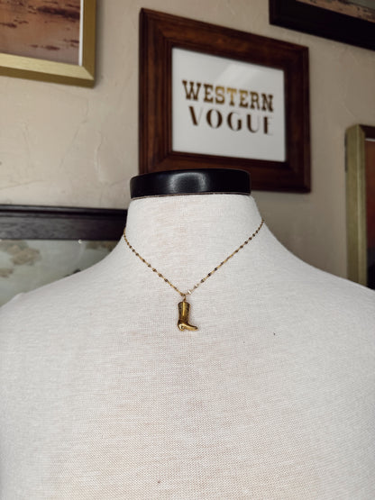 The Gold Cowboy Boot Necklace