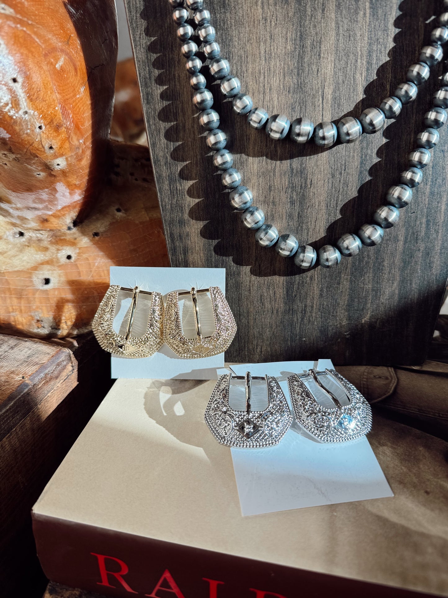 The Mini Buckle HillBetty Earrings in Gold