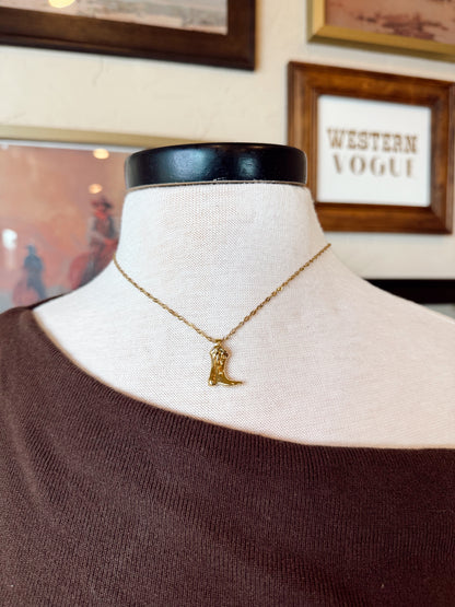 The Gold Cowboy Boot Necklace