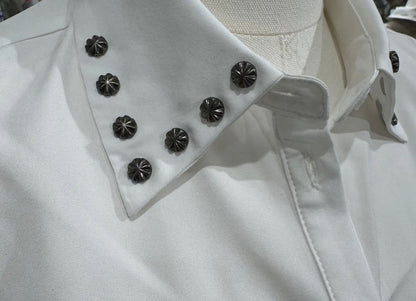 The White Studded Faux Collar