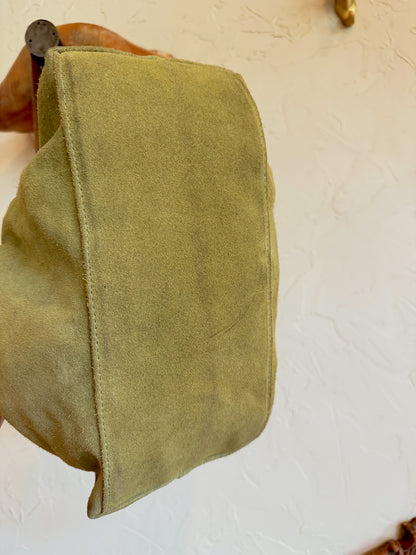 The Sage Green with Cross Studs Two Bar West Hobo Bag