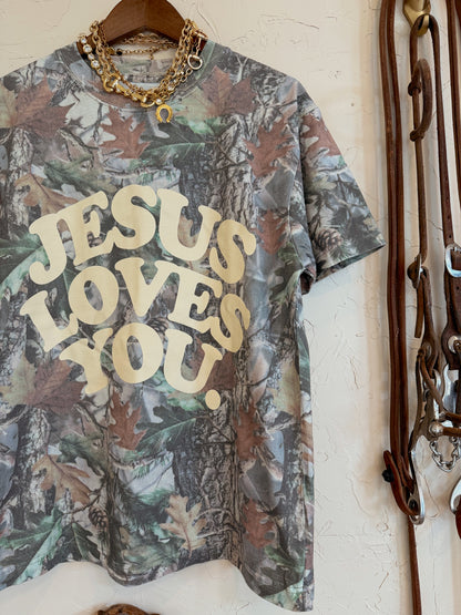 The Camo Jesus Loves You T-Shirt
