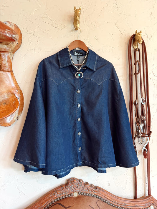 The Blu Outlaw Denim Poncho Top
