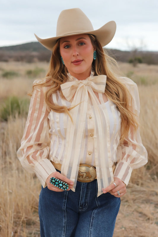 The Cream Stripe Top