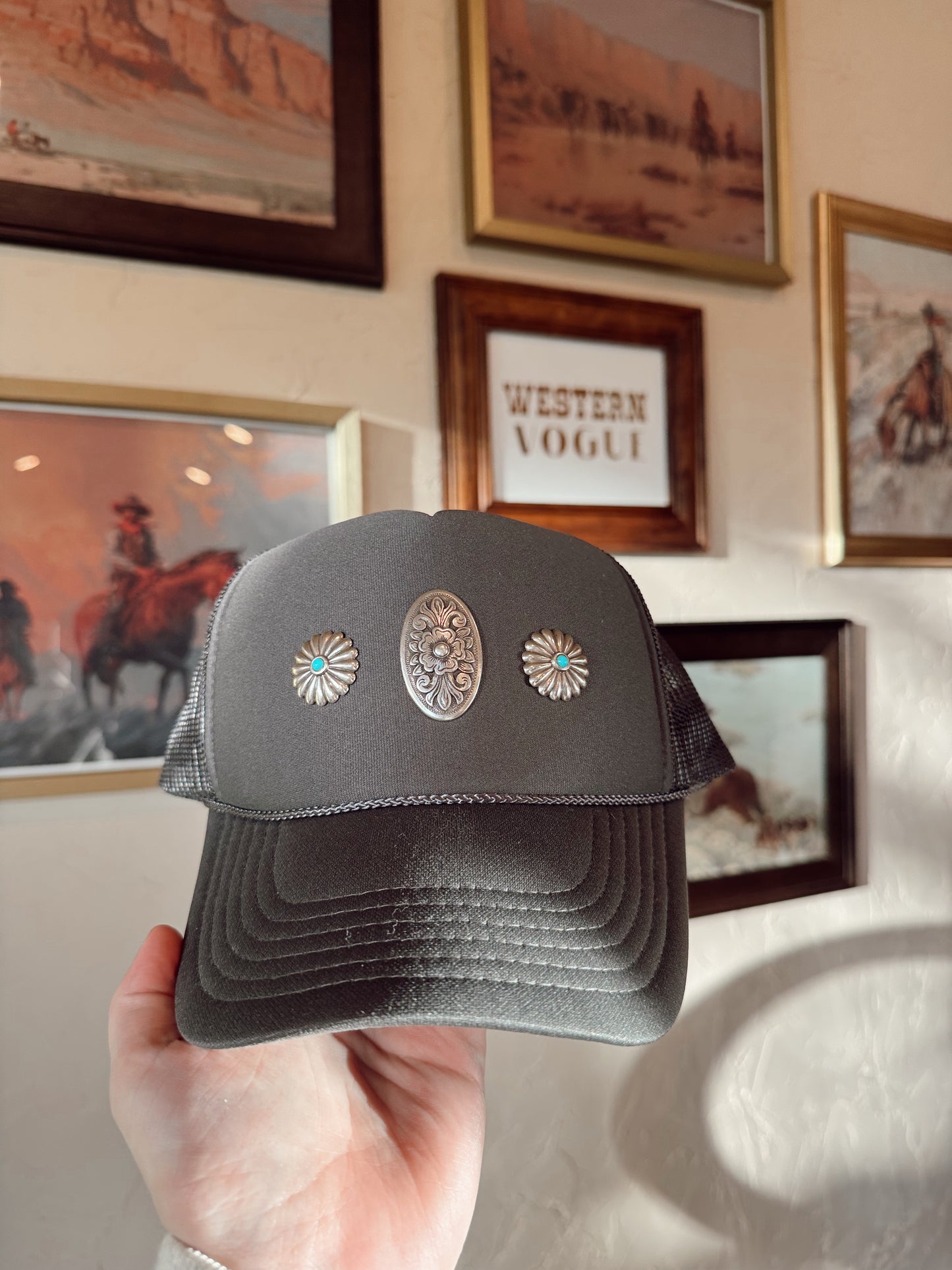 The Charcoal Concho Cap