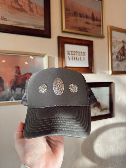 The Charcoal Concho Cap