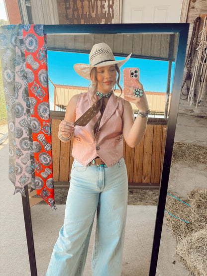 The Whiskey Creek Vest in Blush