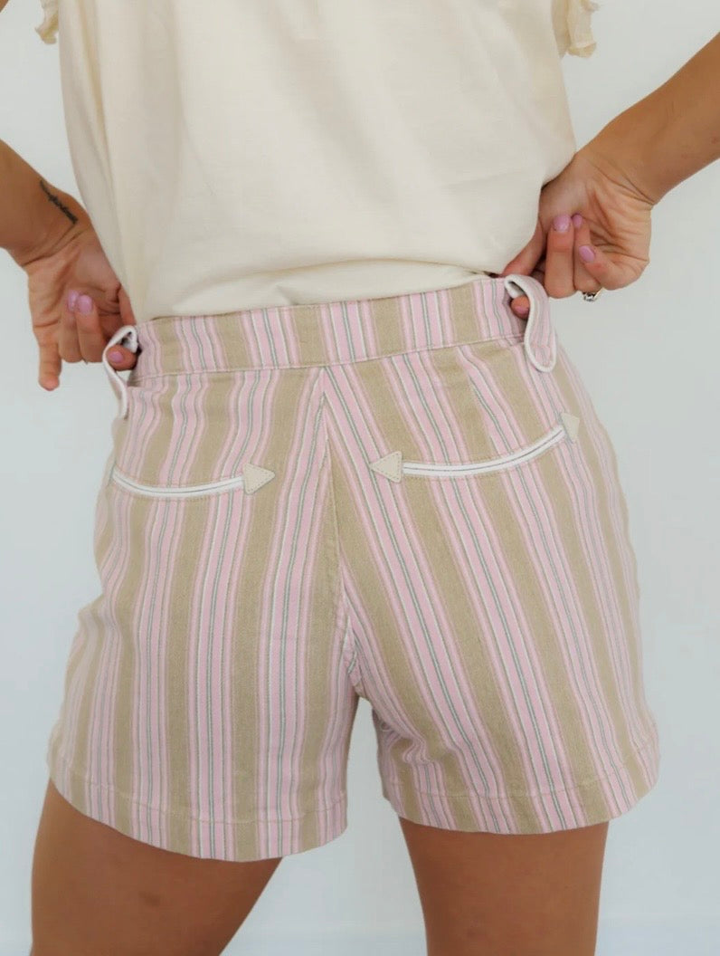 The Striped Denim Shorts