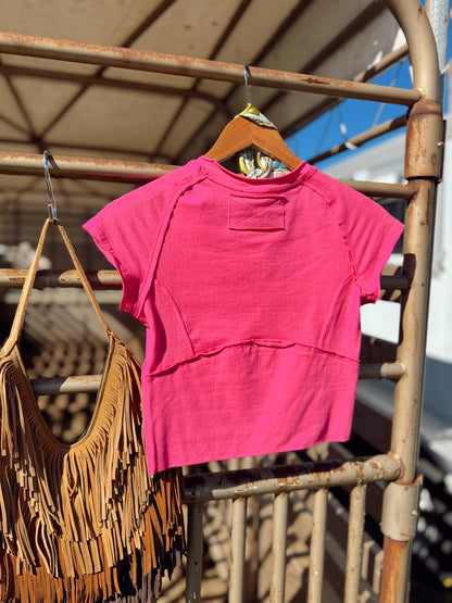 The Finley Top in Hot Pink